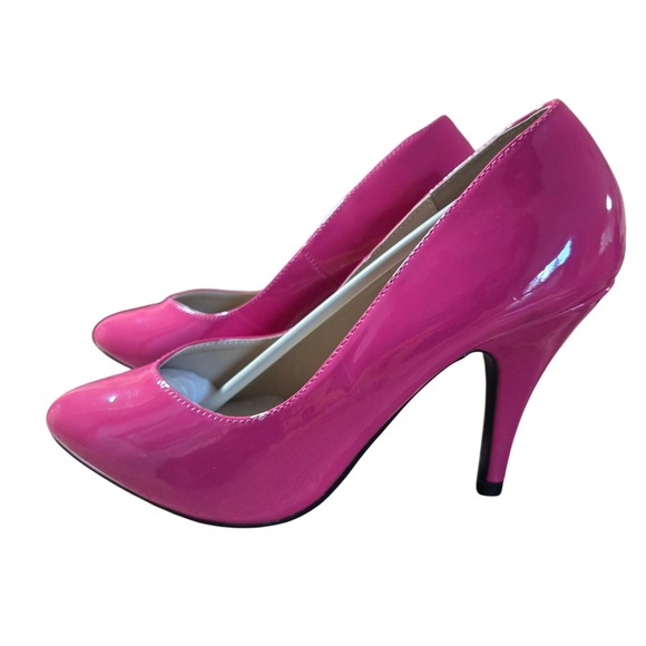 Pleaser Shoes - New Pleaser Hot Pink Patent Pointed Toe Stiletto Pumps Heels Women Size 9 Formal